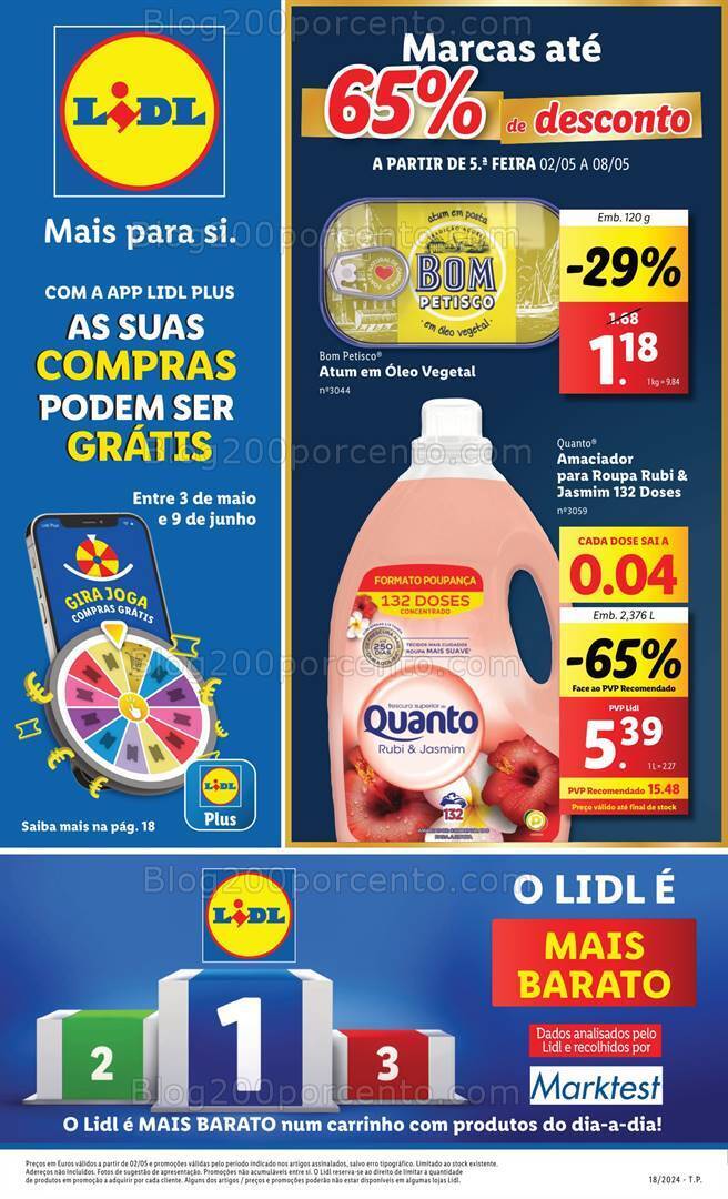 Antevisão Folheto LIDL Grandes Marcas até 65% de desconto - 2 a 8 maio