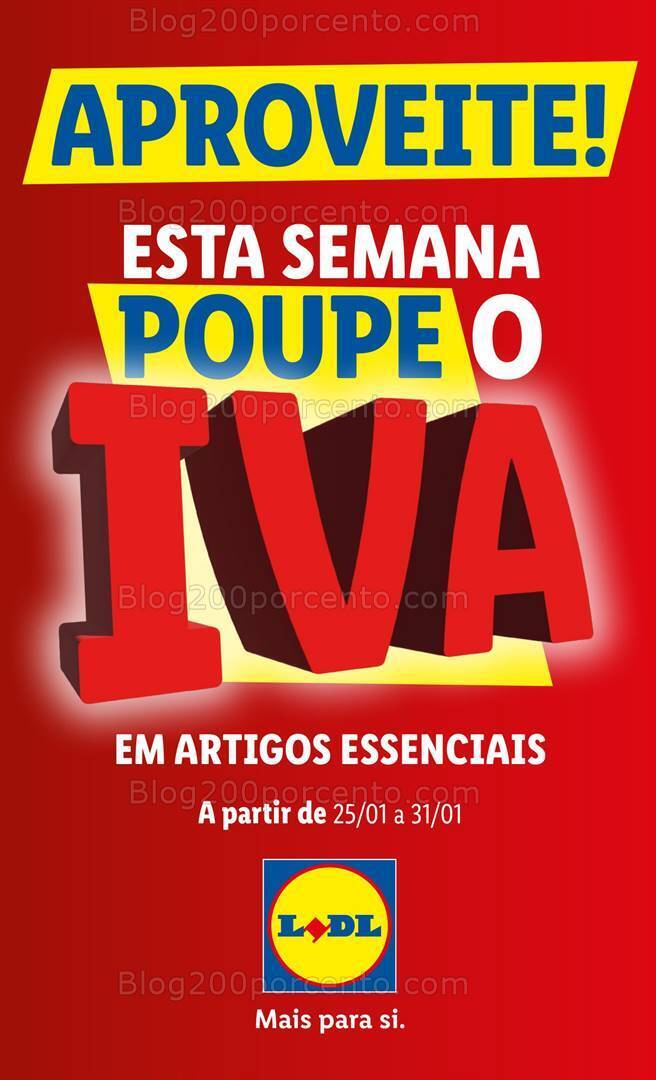 Antevisão Folheto LIDL Poupe o Valor do Iva Promoções 25 a 31 janeiro