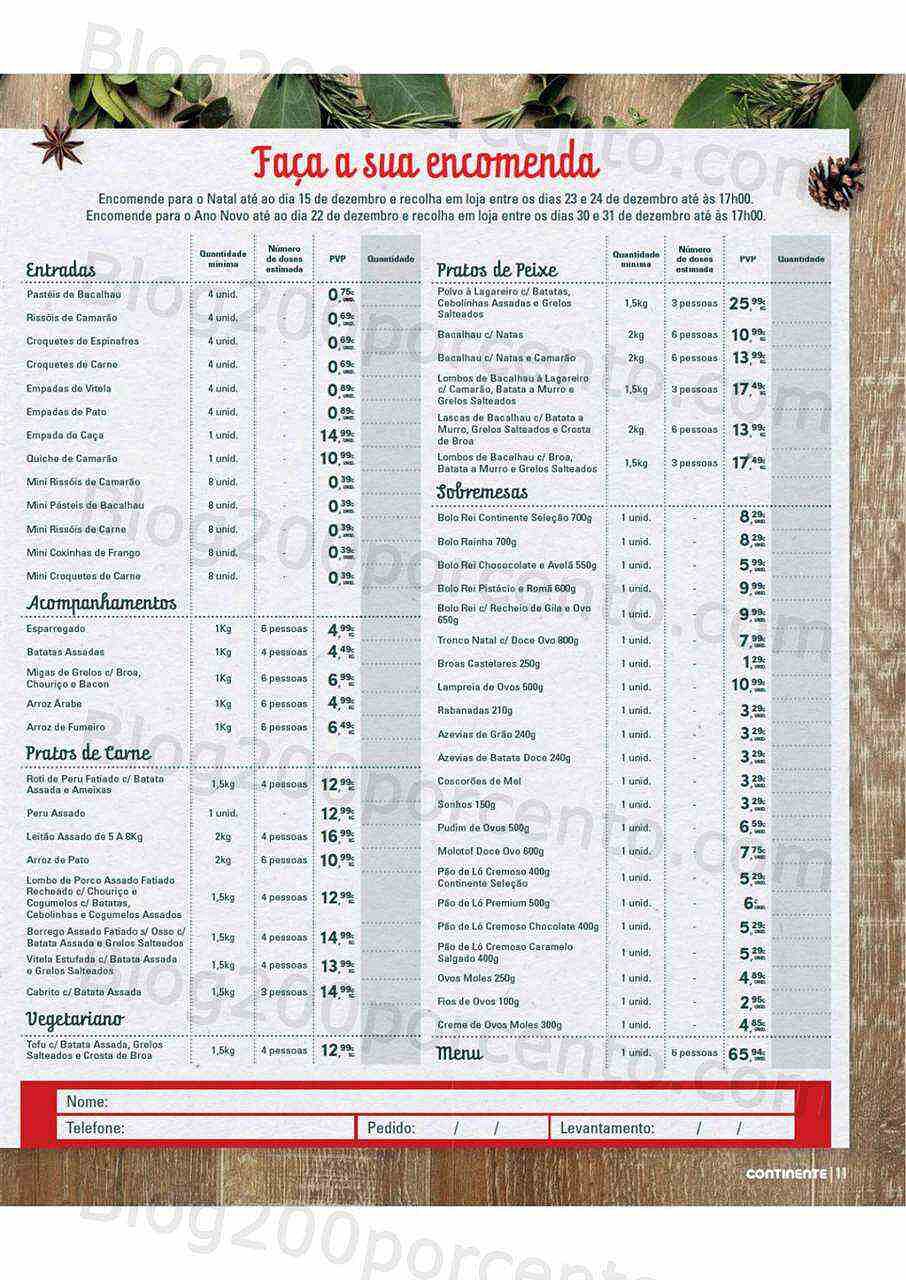 Continente Natal Take Away