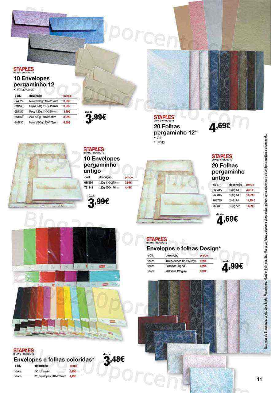 Staples agendas 8 novembro a 31 janeiro