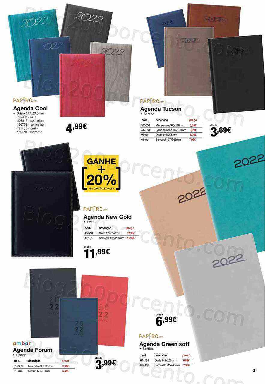 Staples agendas 8 novembro a 31 janeiro