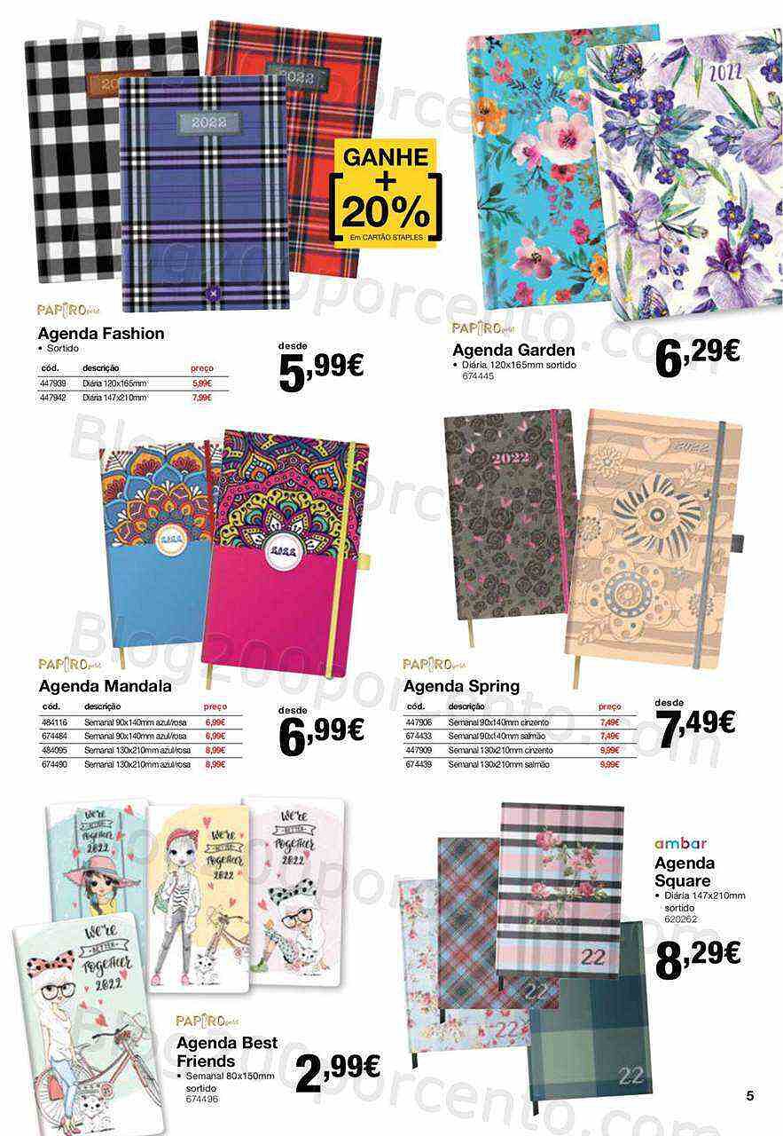 Staples agendas 8 novembro a 31 janeiro