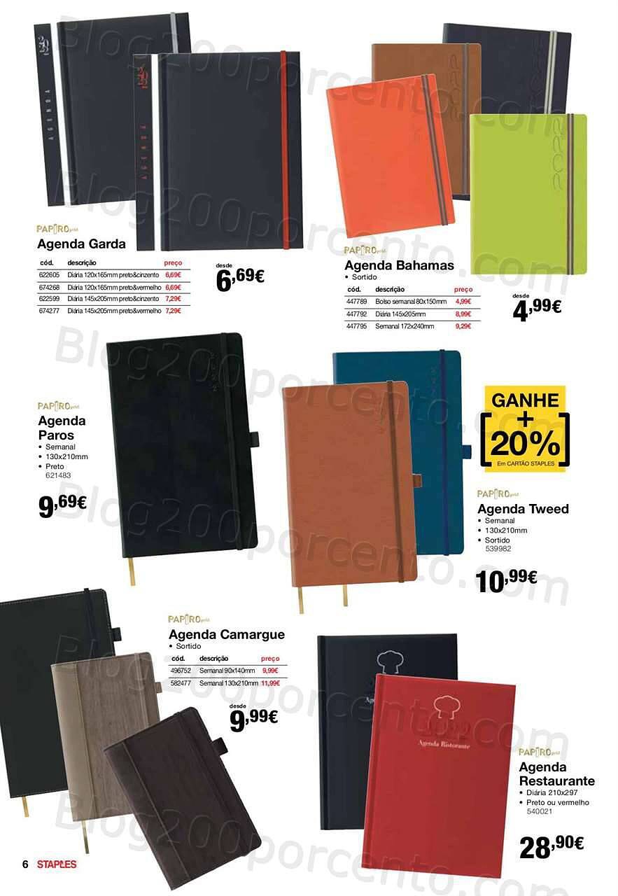 Staples agendas 8 novembro a 31 janeiro