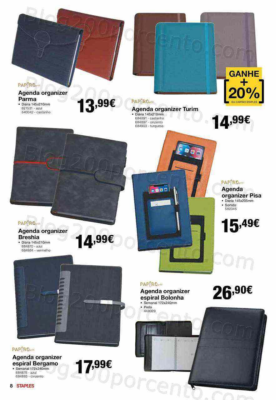 Staples agendas 8 novembro a 31 janeiro