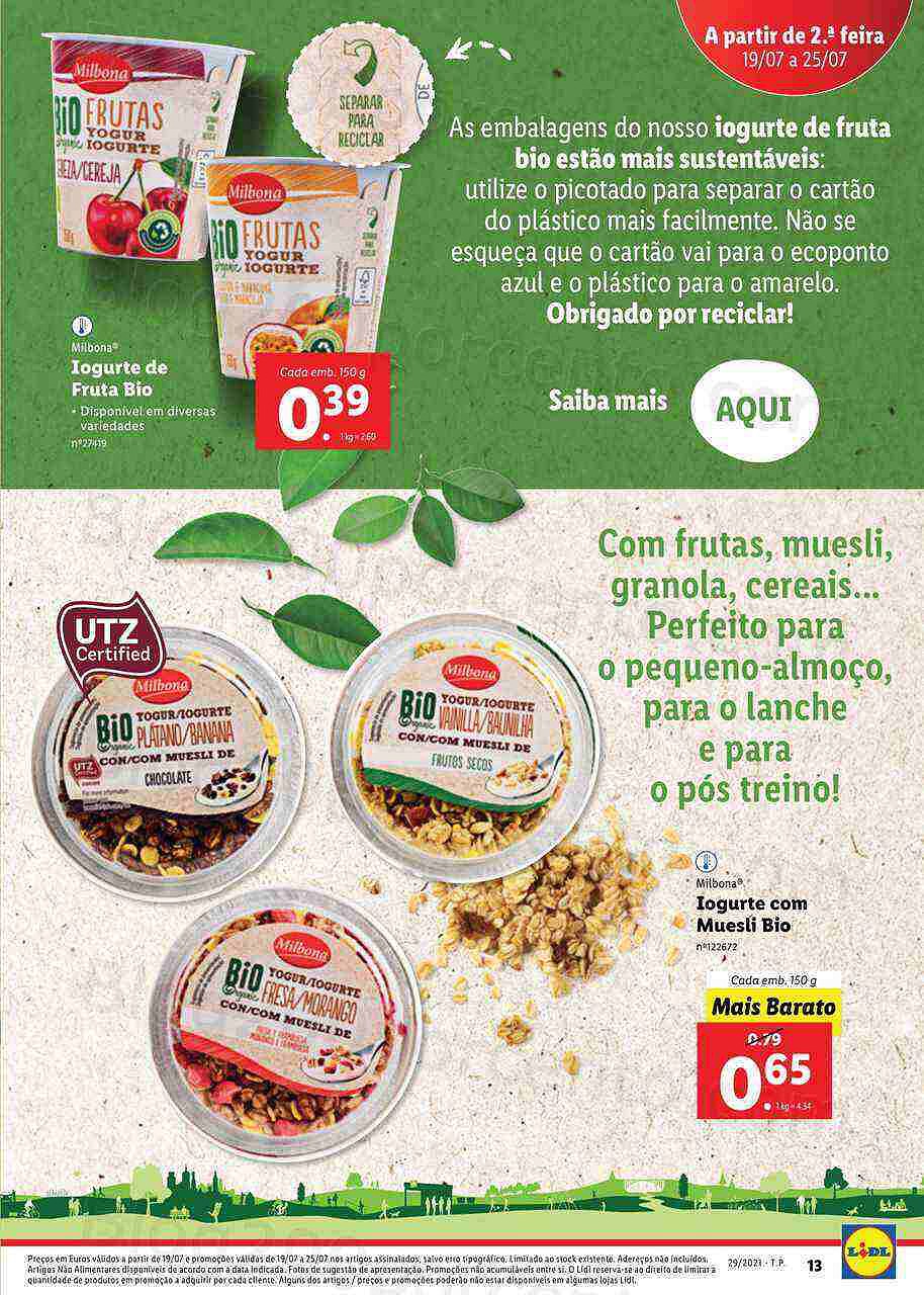 Extra LIDL Folheto Bio 19 a 25 julho