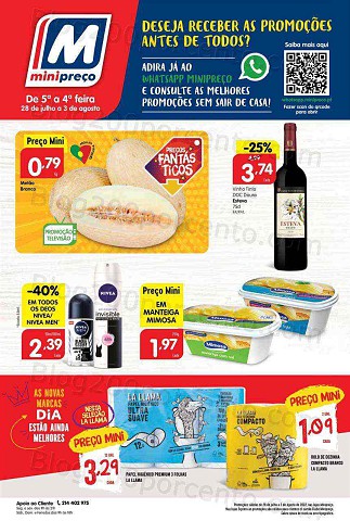 Antevisão Folheto MINIPREÇO Promoções de 28 julho a 3 agosto