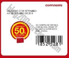 Acumulação 50% + 50% CONTINENTE apenas 22 setembro