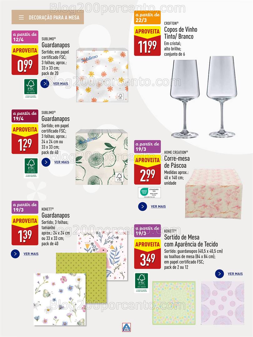 Antevisão Folheto ALDI Bazar Páscoa Promoções de 22 março a 22 abril