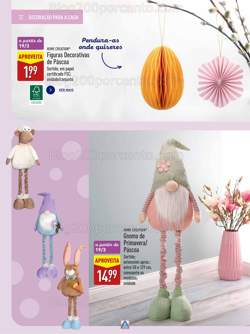 Antevisão Folheto ALDI Bazar Páscoa Promoções de 22 março a 22 abril
