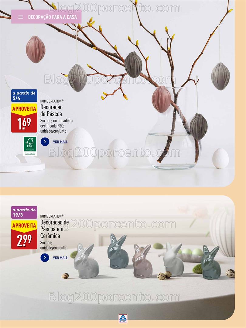 Antevisão Folheto ALDI Bazar Páscoa Promoções de 22 março a 22 abril