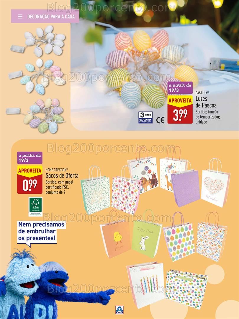 Antevisão Folheto ALDI Bazar Páscoa Promoções de 22 março a 22 abril