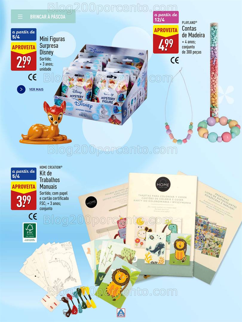 Antevisão Folheto ALDI Bazar Páscoa Promoções de 22 março a 22 abril