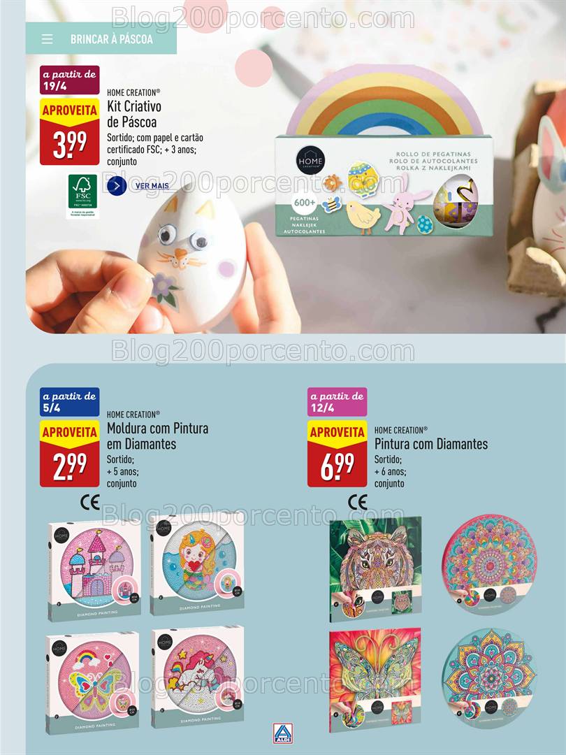 Antevisão Folheto ALDI Bazar Páscoa Promoções de 22 março a 22 abril