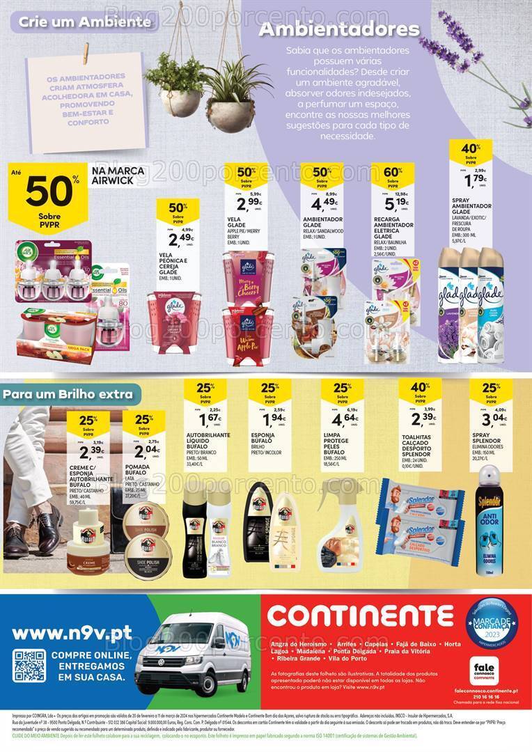 Antevisão Folheto CONTINENTE Açores Especial Limpeza - 20 fevereiro a 11 março