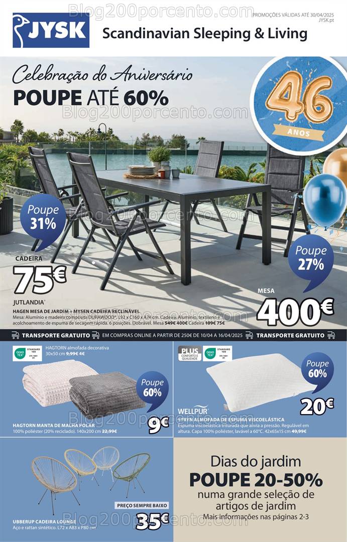 Antevisão Folheto JYSK Promoções de 10 a 30 abril