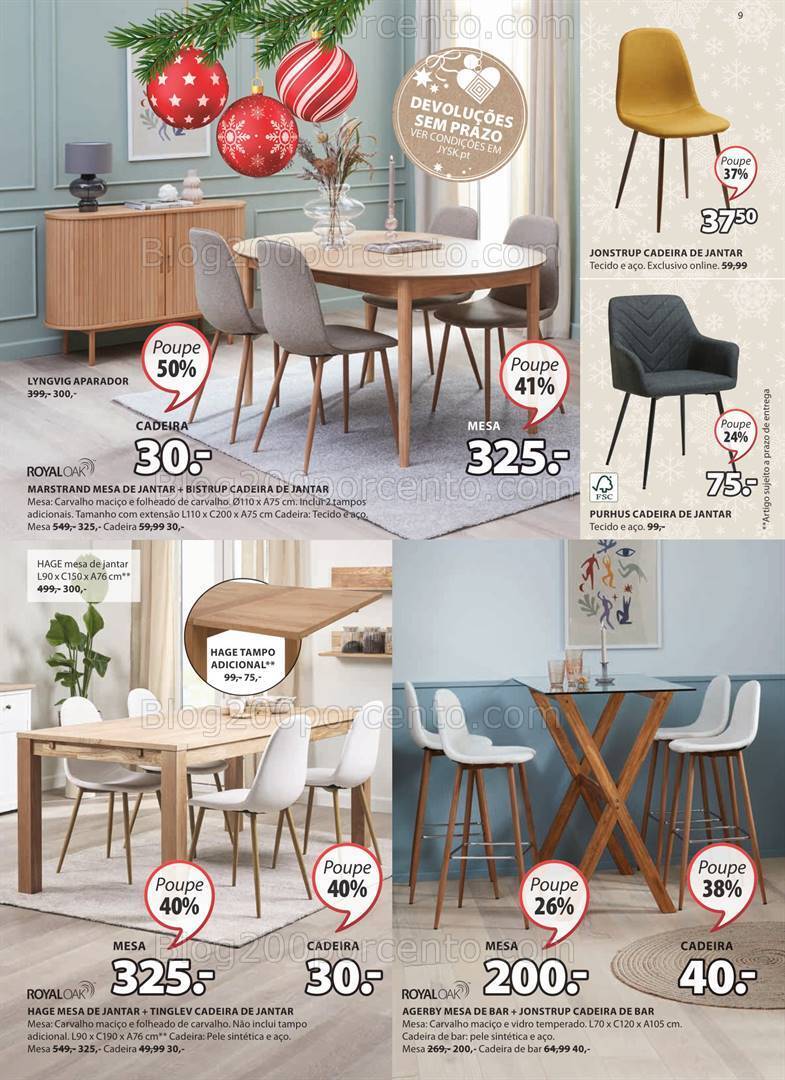 Antevisão Folheto JYSK Natal Promoções até 27 dezembro