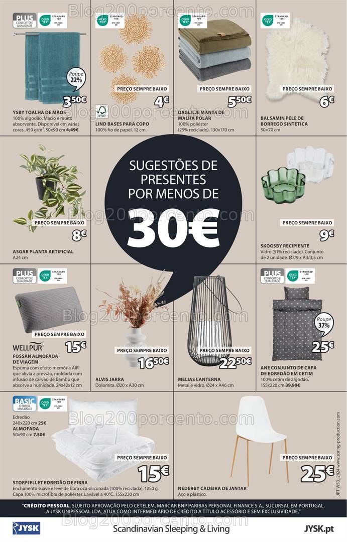 Antevisão Folheto JYSK Natal Promoções de 12 dezembro a 8 janeiro