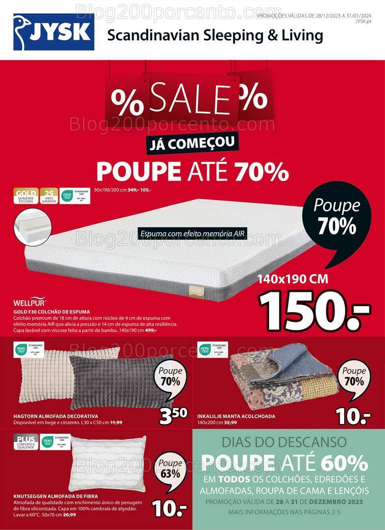 Antevisão Folheto JYSK Saldos de Inverno Promoções de 28 dezembro a 31 janeiro