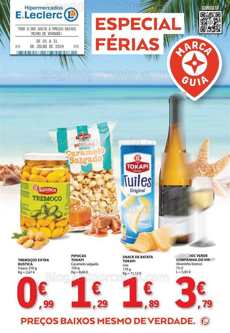 Antevisão Folheto E-LECLERC Especial Férias Promoções de 1 a 31 julho