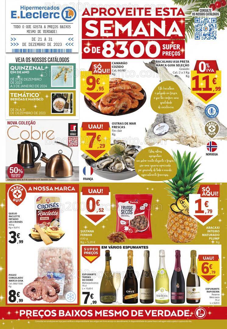 Antevisão Folheto E-LECLERC Natal e Ano Novo Promoções de 21 a 31 dezembro