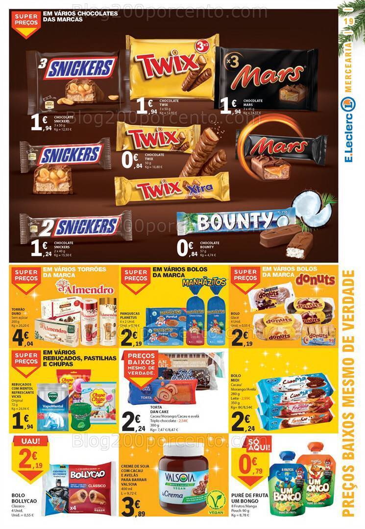 Antevisão Folheto E-LECLERC Natal e Ano Novo Promoções de 21 a 31 dezembro