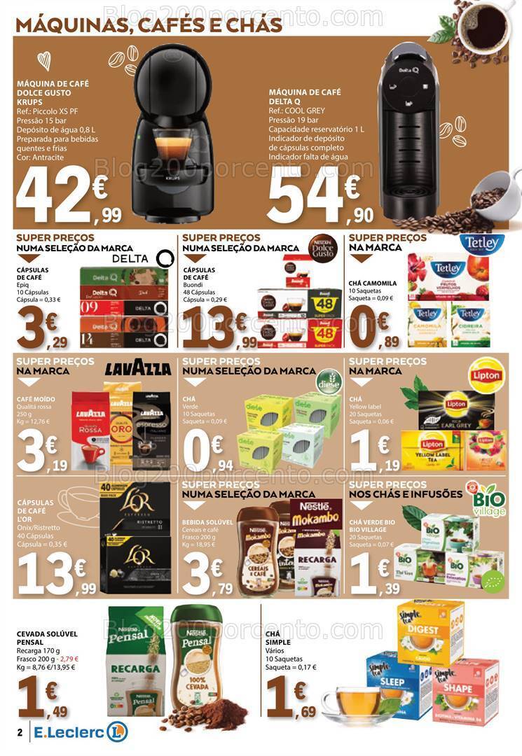 Antevisão Folheto E-LECLERC Bebidas Quentes e Bolachas - 20 fevereiro a 3 março