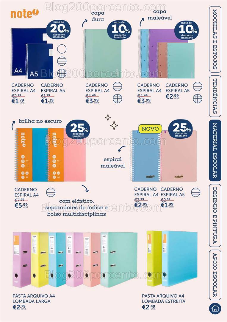 Antevisão Folheto NOTE Regresso às Aulas Promoções de 1 agosto a 23 setembro