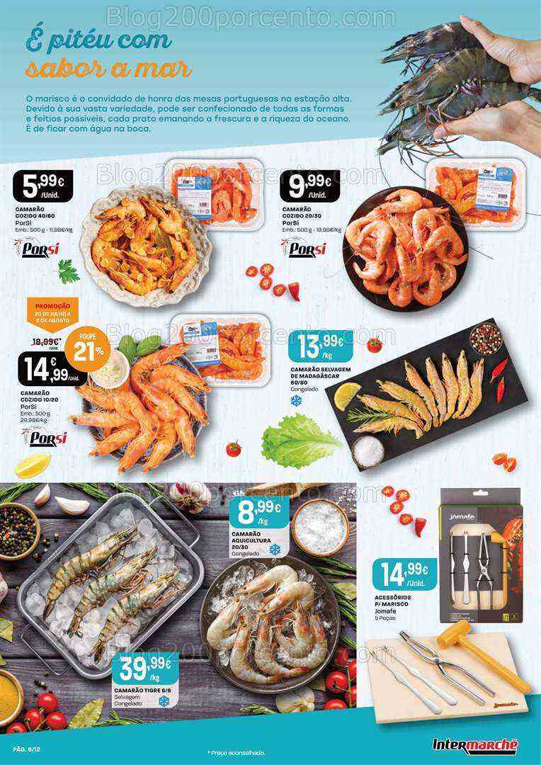 Antevisão Folheto INTERMARCHÉ Especial Mariscos Promoções de 20 julho a 2 agosto