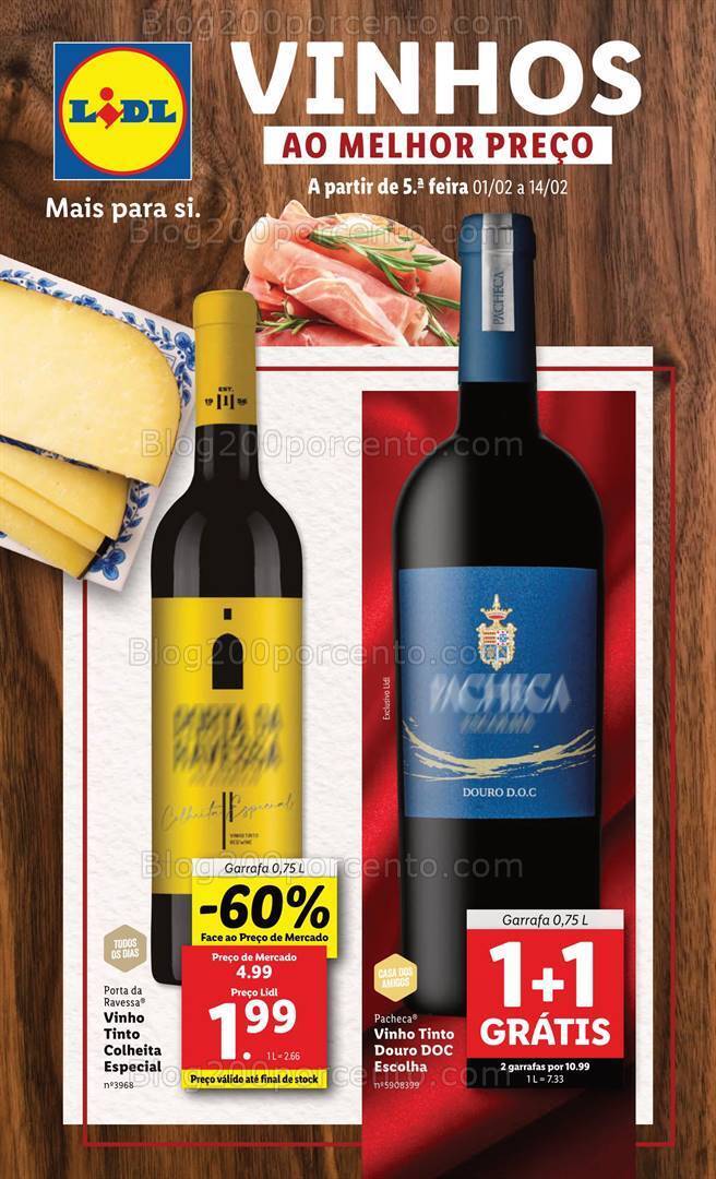 Antevisão Folheto LIDL Feira Queijos Enchidos e Vinhos - 1 a 14 fevereiro