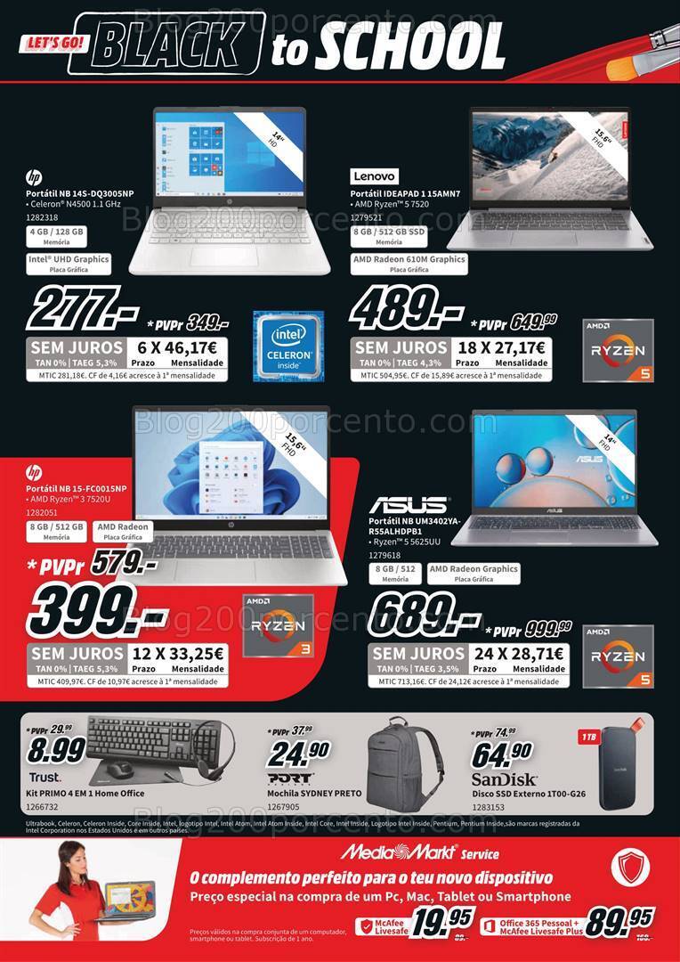 Antevisão Folheto MEDIA MARKT Black to School Promoções de 7 a 13 setembro