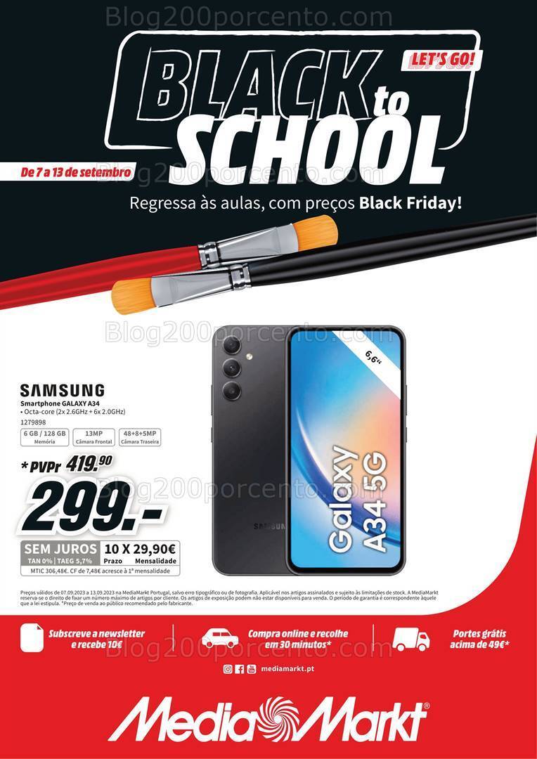 Antevisão Folheto MEDIA MARKT Black to School Promoções de 7 a 13 setembro