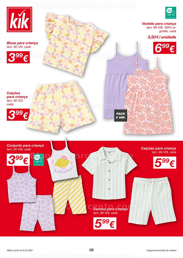 Antevisão Folheto KIK Promoções a partir de 5 maio vestuário