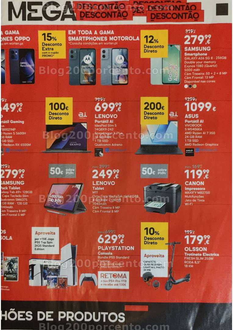 Antevisão Folheto WORTEN Mega Descontão Promoções de 1 de maio a 4 de maio