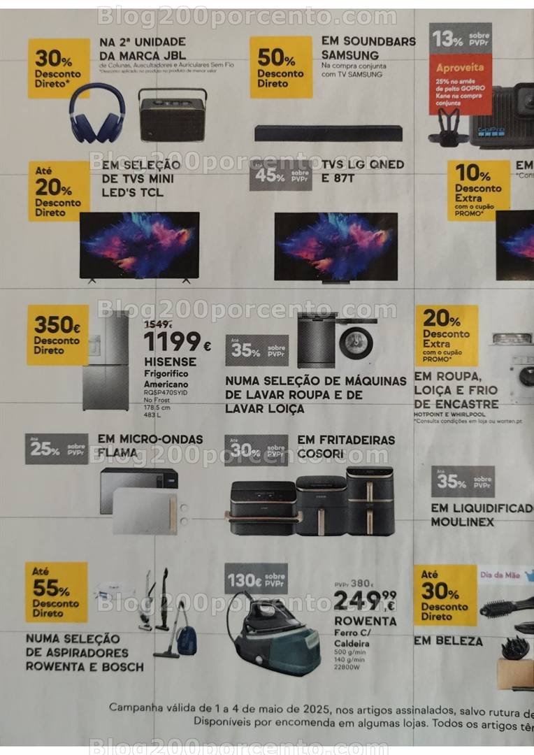 Antevisão Folheto WORTEN Mega Descontão Promoções de 1 de maio a 4 de maio