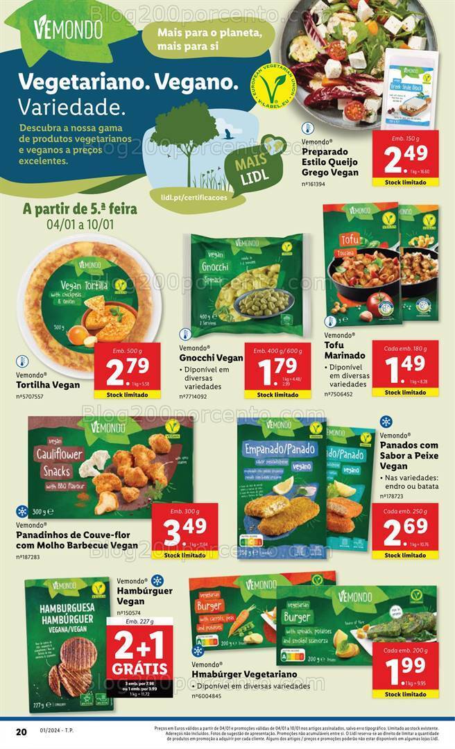 Antevisão Folheto LIDL Extra Alimentação Saudável Promoções de 4 a 10 janeiro