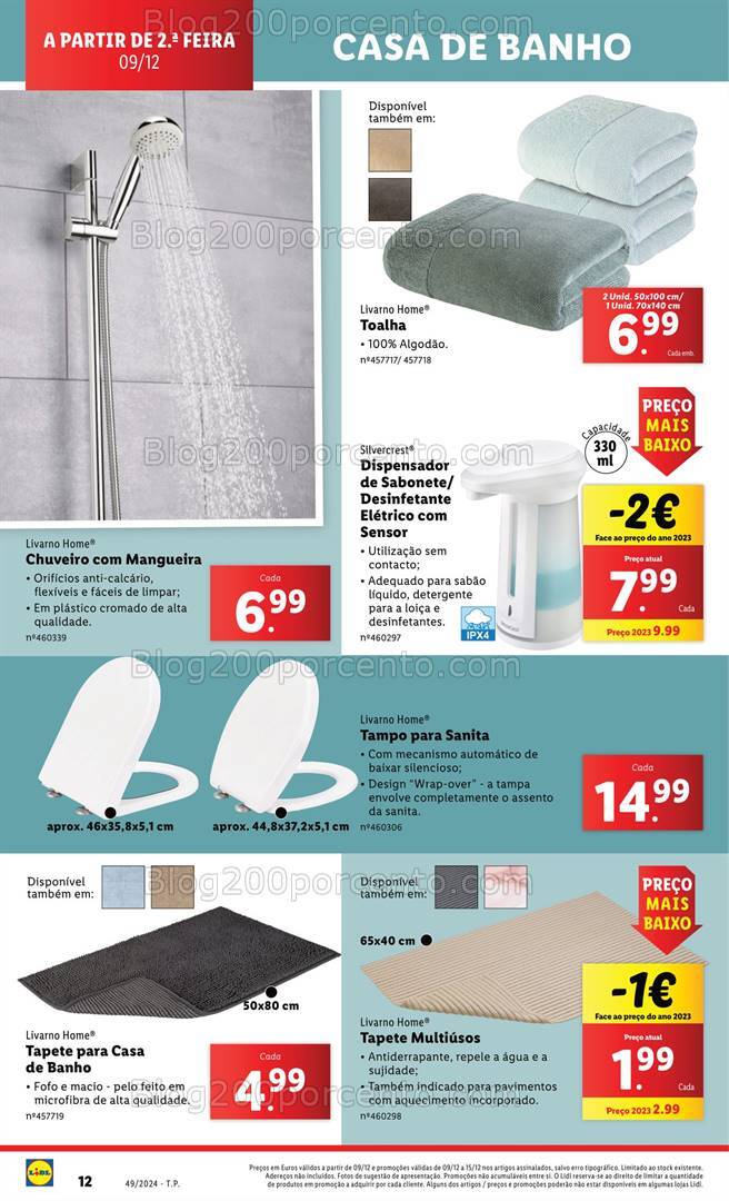 Antevisão Folheto LIDL Especial Casa de Banho Promoções de 9 a 15 dezembro!