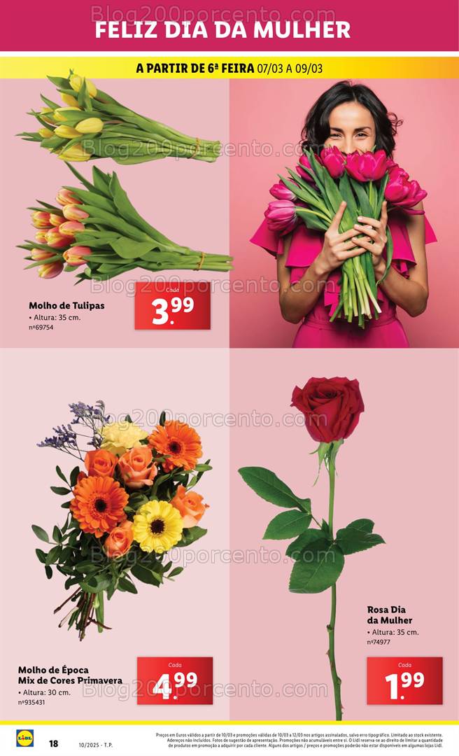 Antevisão Folheto LIDL Especial Dia da Mulher Promoções de 7 a 9 março