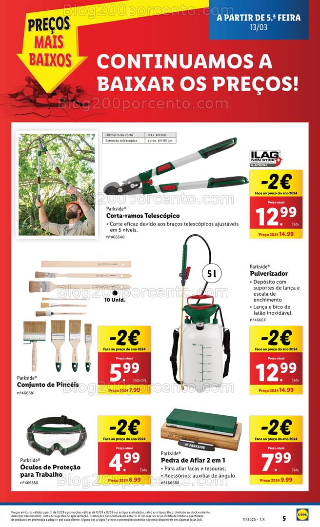 Antevisão Folheto LIDL Bazar Parkside Promoções de 13 a 19 março