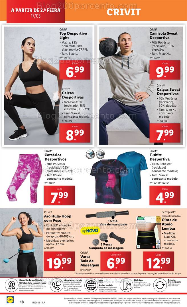 Antevisão Folheto LIDL Desporto Crivit Promoções de 17 a 23 março