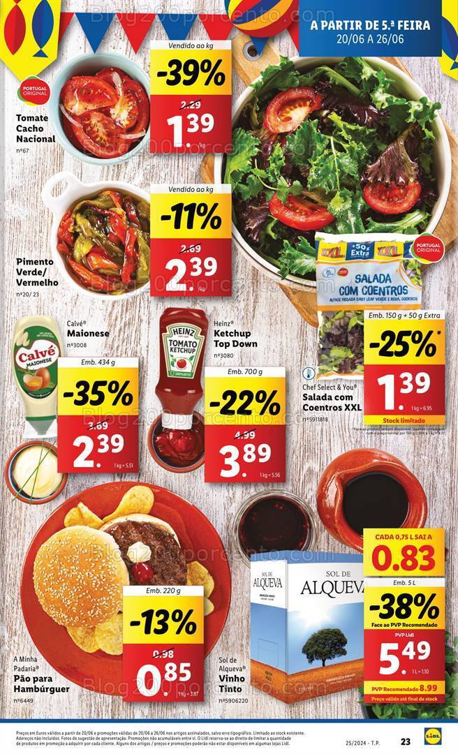 Antevisão Folheto LIDL Especial Santos Populares Promoções de 20 a 26 junho