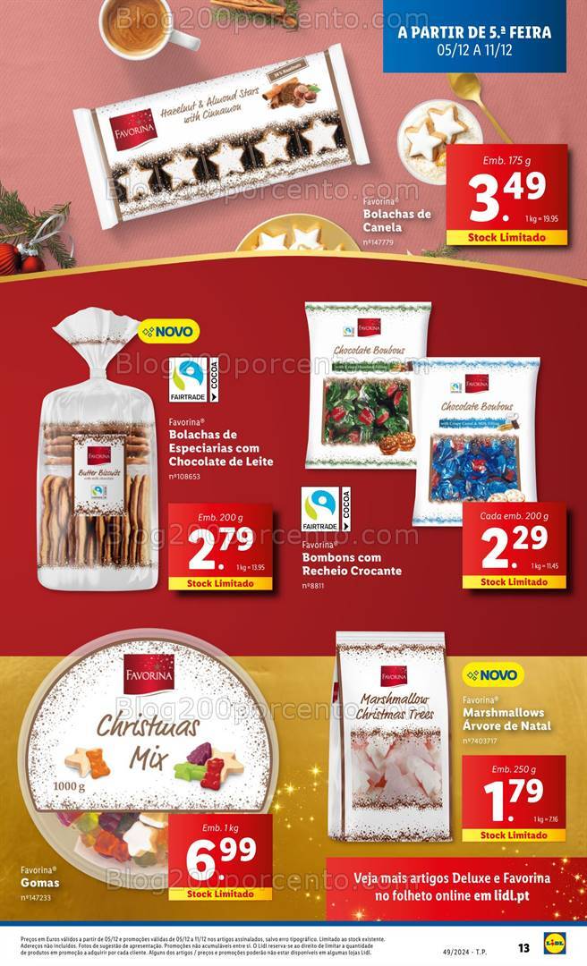 Antevisão Folheto LIDL Favorina Promoções de 5 a 11 dezembro