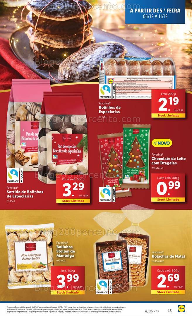 Antevisão Folheto LIDL Favorina Promoções de 5 a 11 dezembro