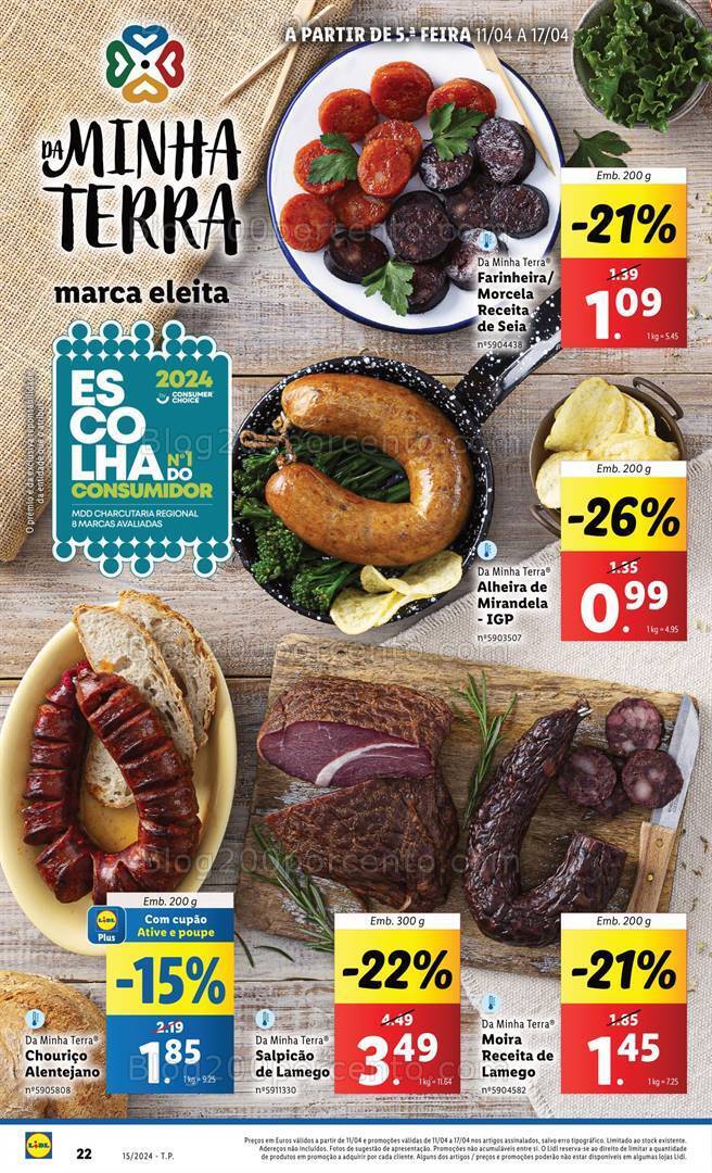 Antevisão Folheto LIDL Sabores da Nossa Terra Promoções de 11 a 17 abril