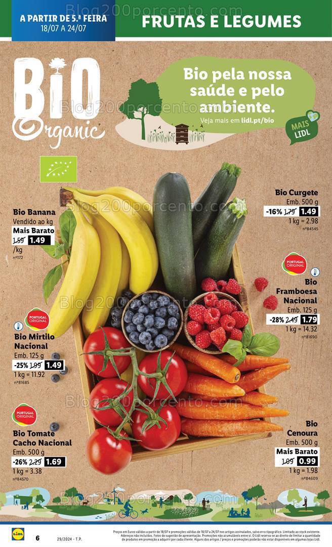 Antevisão Folheto LIDL Especial Bio Promoções de 18 a 24 julho