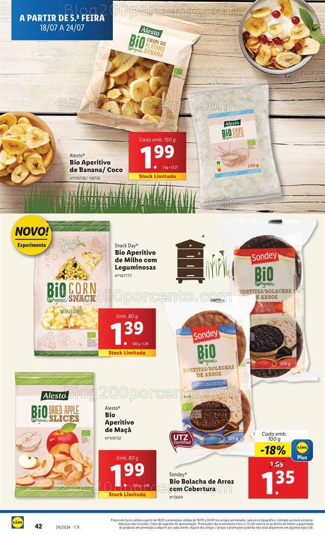 Antevisão Folheto LIDL Especial Bio Promoções de 18 a 24 julho