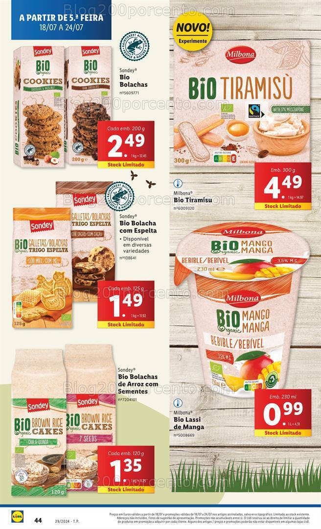 Antevisão Folheto LIDL Especial Bio Promoções de 18 a 24 julho