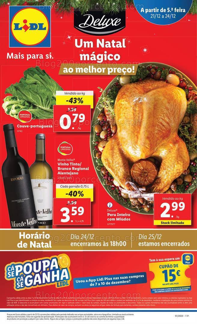 Antevisão Folheto LIDL Essenciais de Natal Promoções de 21 a 24 dezembro