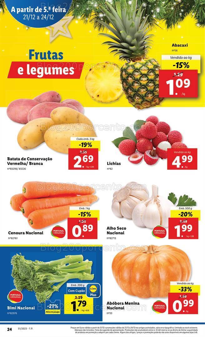 Antevisão Folheto LIDL Essenciais de Natal Promoções de 21 a 24 dezembro