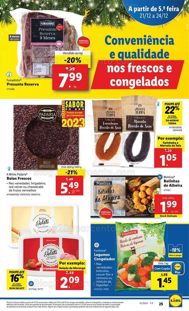 Antevisão Folheto LIDL Essenciais de Natal Promoções de 21 a 24 dezembro