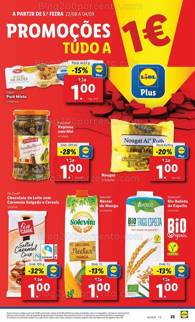 Antevisão Folheto LIDL Promoções tudo a 1 euro - 22 agosto a 4 setembro